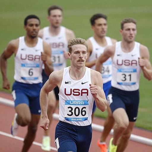 Dynamic Track Race Photograph with Athletes