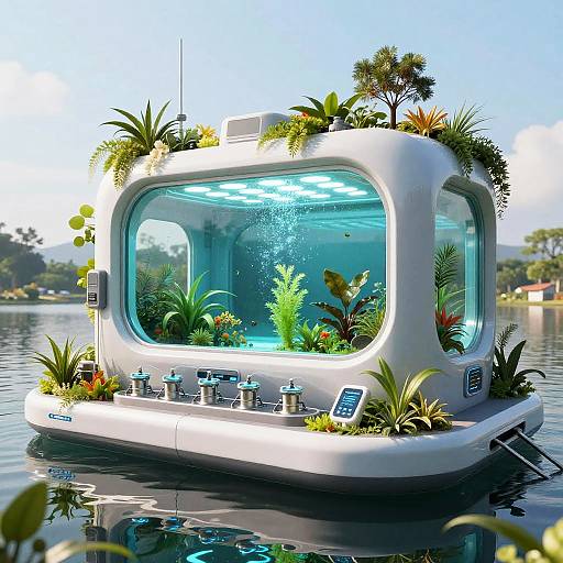Futuristic Biophilic Floating Research Lab