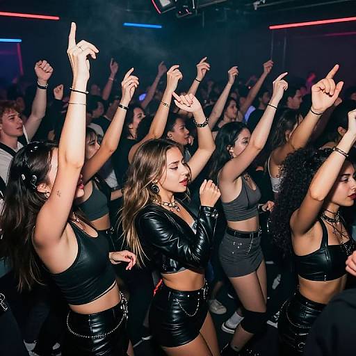 Vibrant All-Female Nightclub Rave
