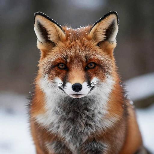 Elegant European Vixen in Winter Forest