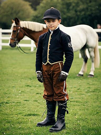 Realistic Male Jockey Costume Outdoors