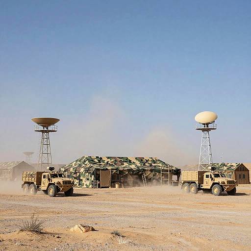 Desert Military Base Realistic Art