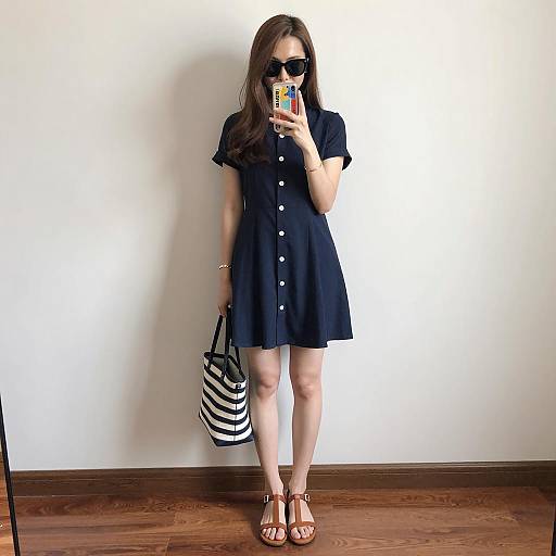 Chic Young Woman Taking a Selfie