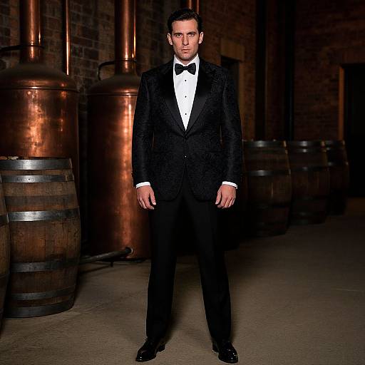 Stylish Man in Rustic Evening Attire