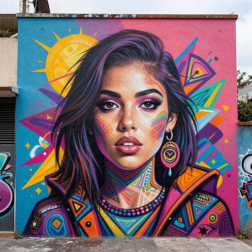Vibrant Pop Art Graffiti Mural