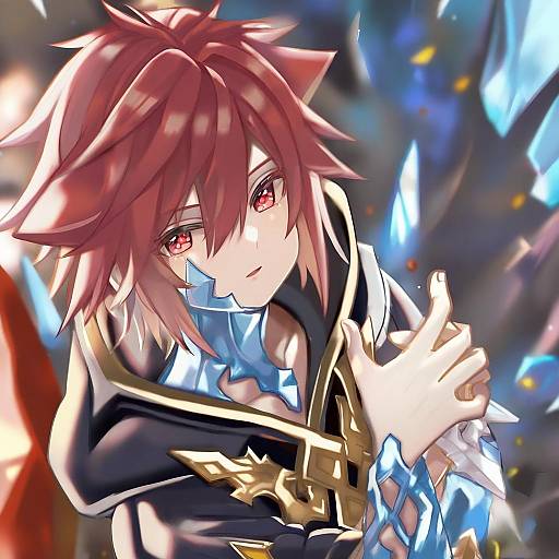 Illustration of Crystal exarch, final fantasy in the style of Shino (eefy)