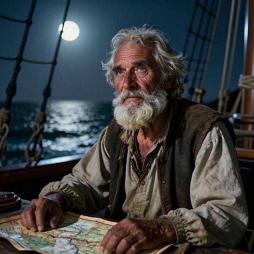Photorealistic Portrait of Aged Sailor