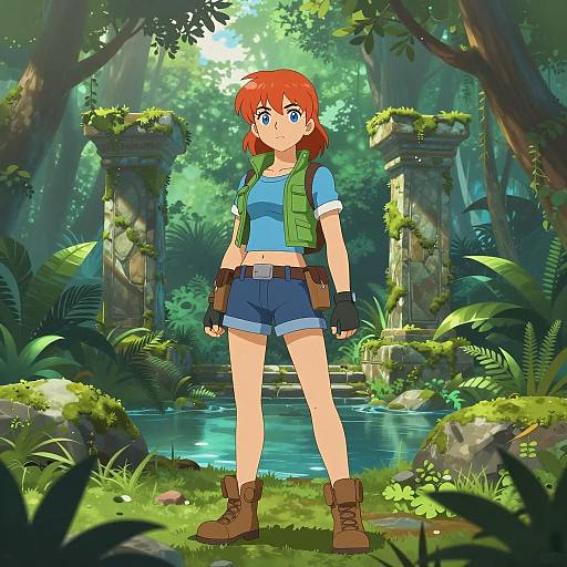 Vibrant Jungle Adventurer Illustration