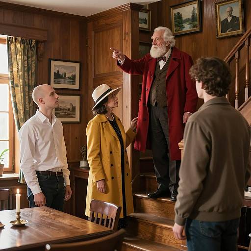 Gathering in a Rustic Wooden Room