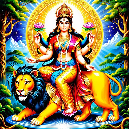 Divine Beauty: Lakshmi in Moonlit Splendor