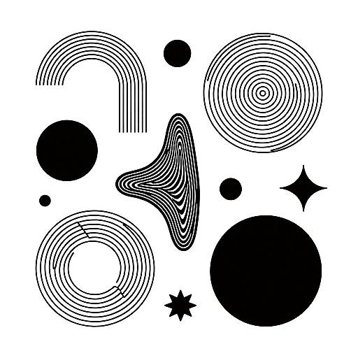 Minimalist Black and White Line Art