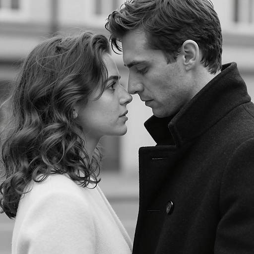 Intimate Black-and-White Couple Portrait