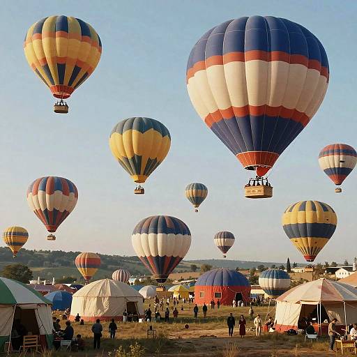 Vintage Hot Air Balloon Festival Art