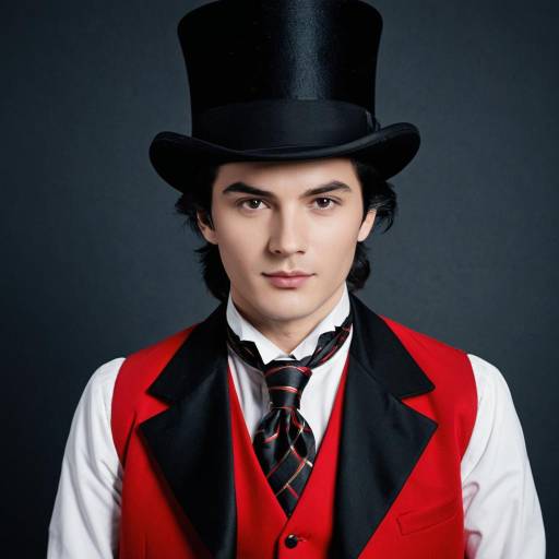 Young Male Ringmaster in Red and Black Outfit