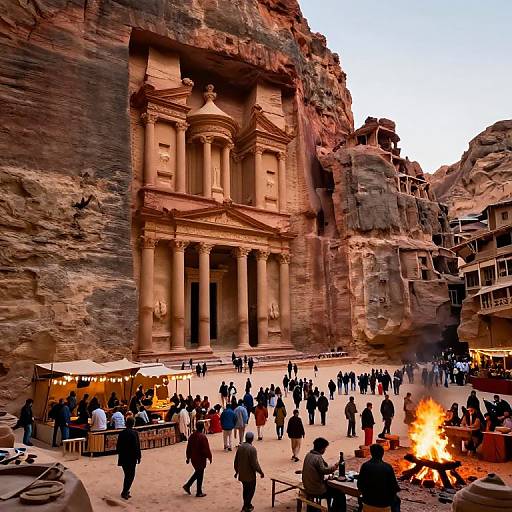 Medieval Tibetan Market at Golden Hour