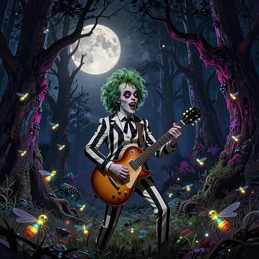Beetlejuice Guitar Under Full Moon