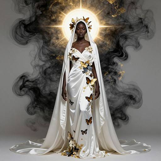 Ebony Goddess with Radiant Halo