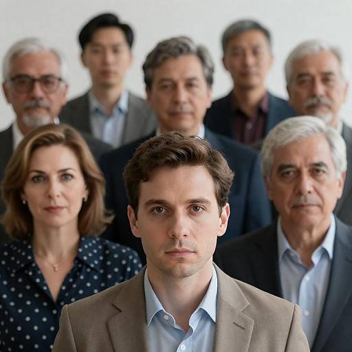 Close-Up Group Portrait of Seven Individuals