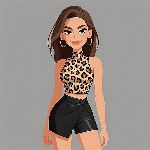 Smiling Woman in Edgy Leopard Print