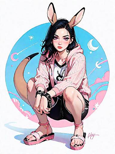 Sporty Woman in Pastel Pink Hoodie