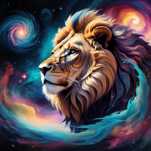 Majestic Lion in a Surreal Galaxy Majestic Lion in a Surreal Galaxy