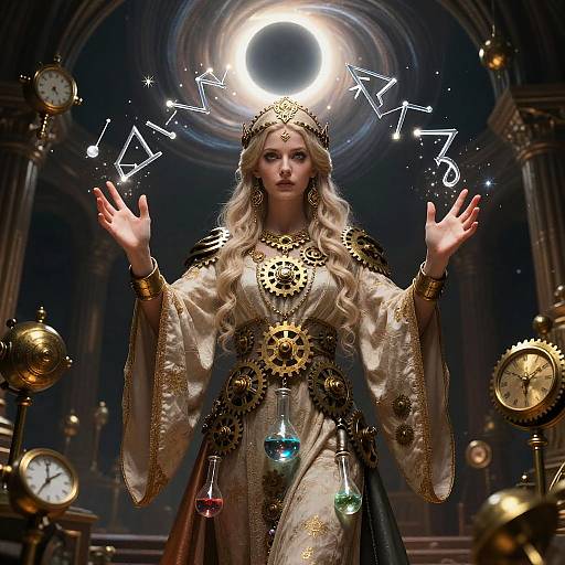 Arcane Clockwork Sorceress TCG Art