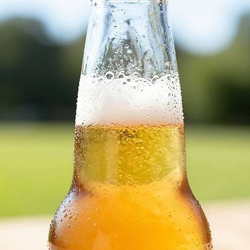 Close-up Blonde Beer Bottle Summer