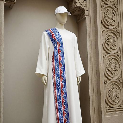 Elegant Male Mannequin in Patterned Robe
