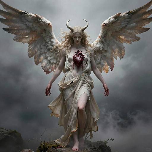 Fallen Seraph Rising from Hell