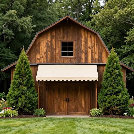 Rustic Post-and-Beam Barn Scene