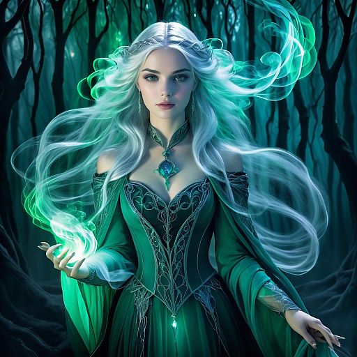 Surreal Sorceress in Enchanted Forest Surreal Sorceress in Enchanted Forest