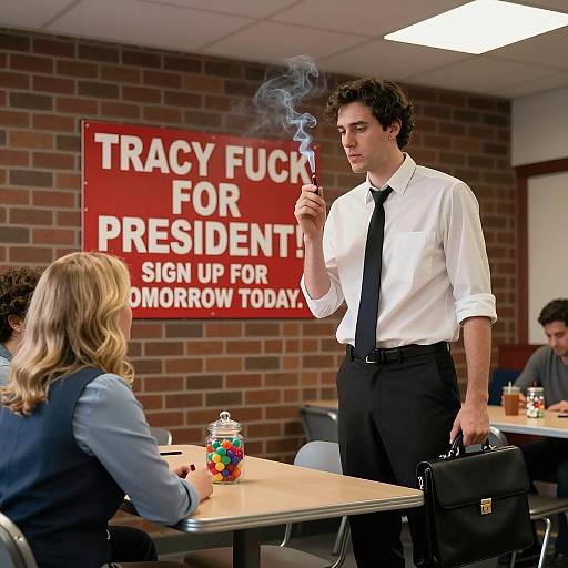 Campaign Scene with Bold Signage