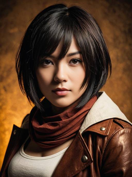 Cosplay Woman as Mikasa Ackerman