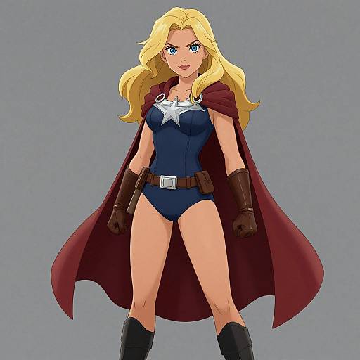 Blonde Woman in Avengers Costume