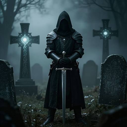 Mystical Hooded Paladin in Graveyard