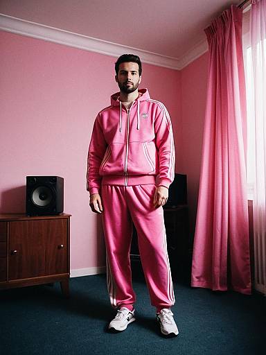 Man in Pink Tracksuit Costume