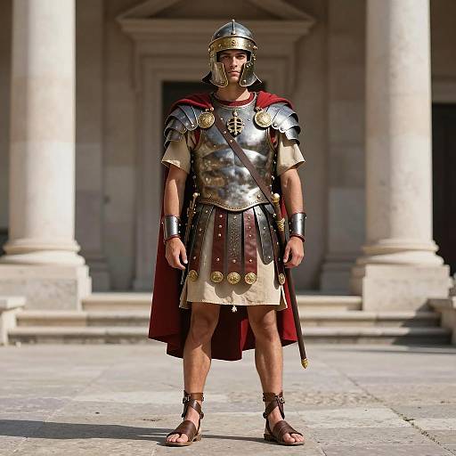 Young Male in Roman Soldier Armor