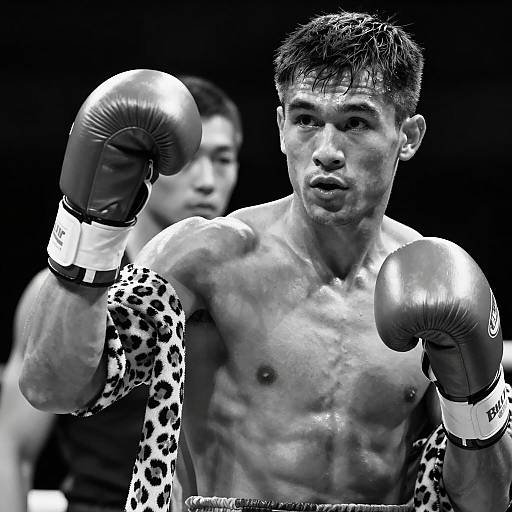 Dramatic Black-and-White Boxer Portrait