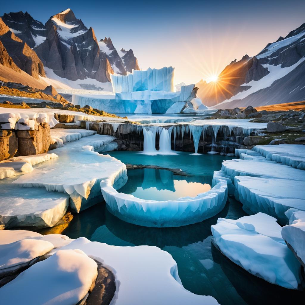 Majestic Glacier with Ancient Well