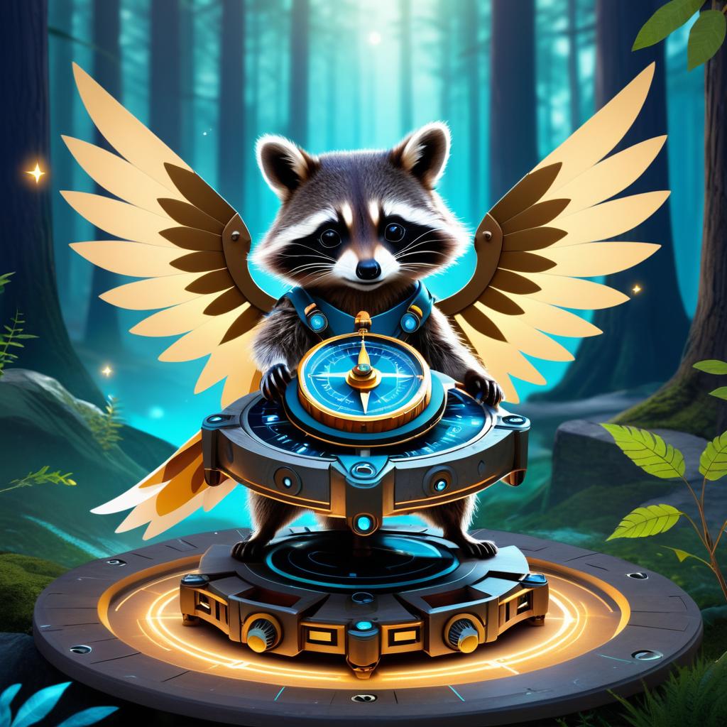 Mystical Mechanical Raccoon Compass Fusion