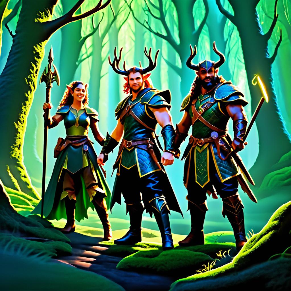 Epic Fantasy Trio in Enchanted Forest