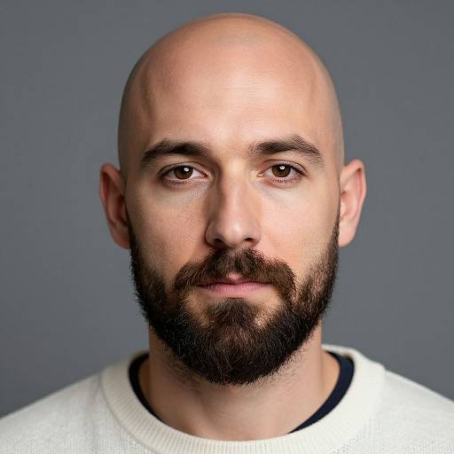 Close-Up Portrait of Bearded Man