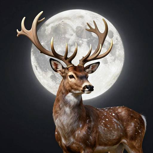 Graceful Deer with Luminescent Antlers