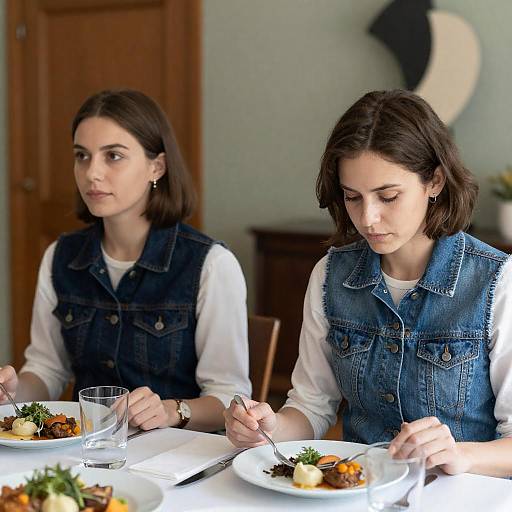 Casual Dining Scene with Two Women