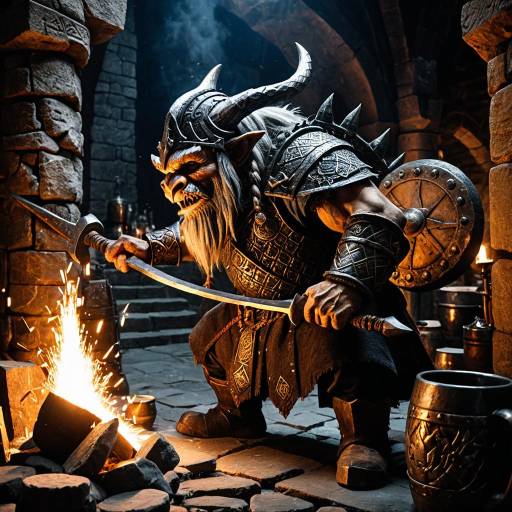 Troll Blacksmith in Dwarven Forge