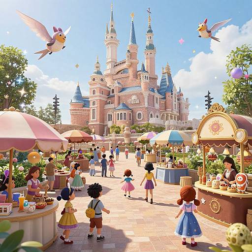 Disney-Inspired Magical Marketplace Scene