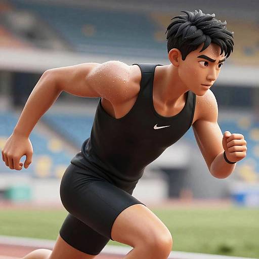 Realistic 3D Young Athlete Model