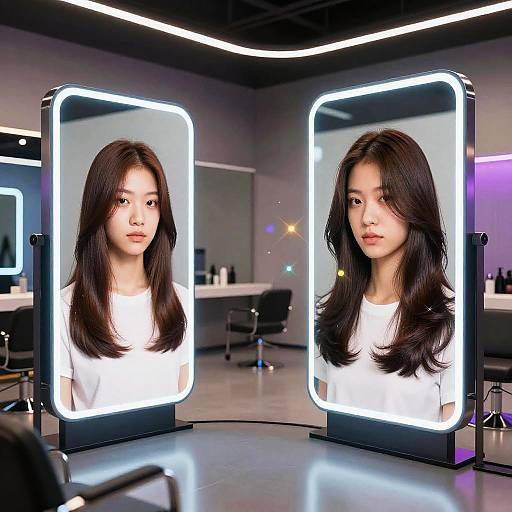 Futuristic AI Hair Color Change Demo