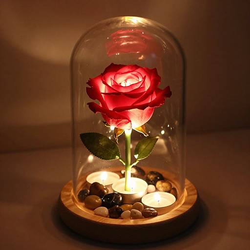 Glowing Red LED Rose Display