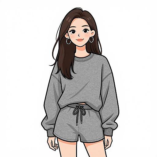 Smiling Woman in Casual Sporty Outfit